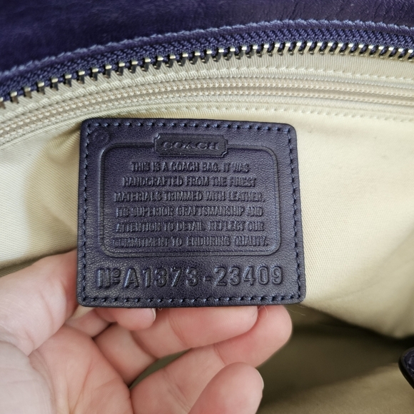 Coach 23409 Legacy Leather Purple Zebra Print Candace Carryall Purse Satchel - Picture 8 of 8